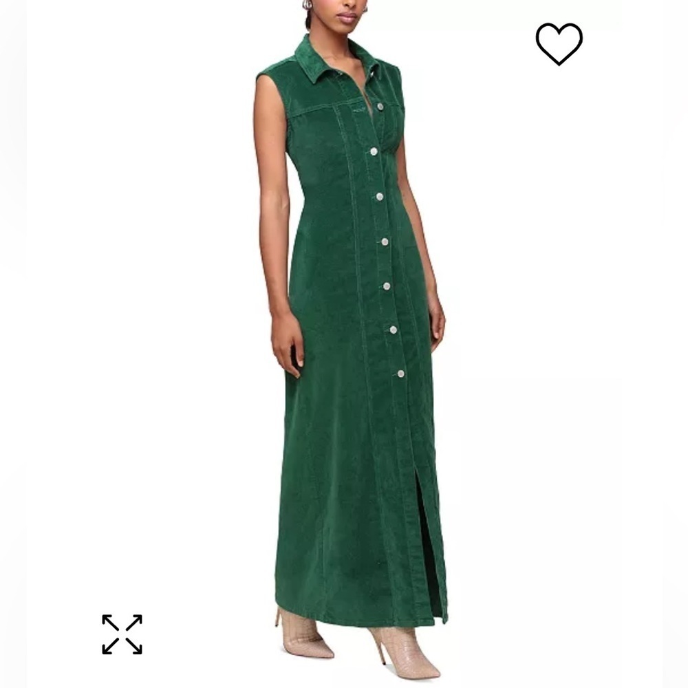 Do not buy sold consignment $225 Corduroy Maxi Dress Green SOLDOUT Size 8 - Picture 4 of 15